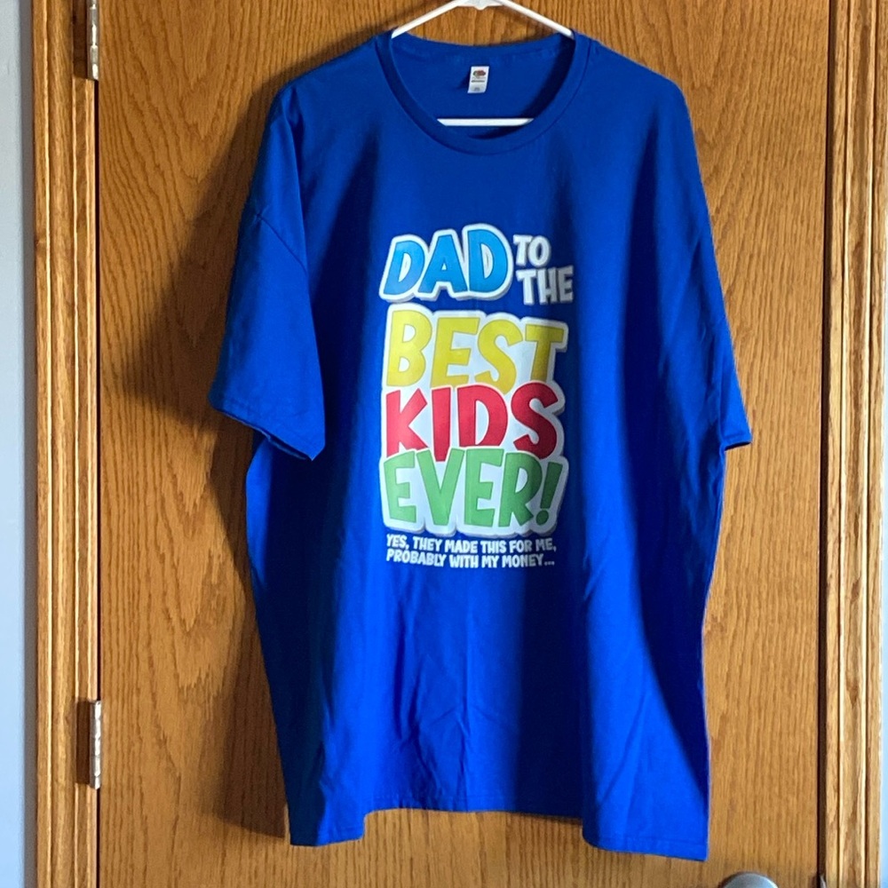 Dad To The Best Kids Ever Blue T-Shirt | Handmade | Fathers Day Gift